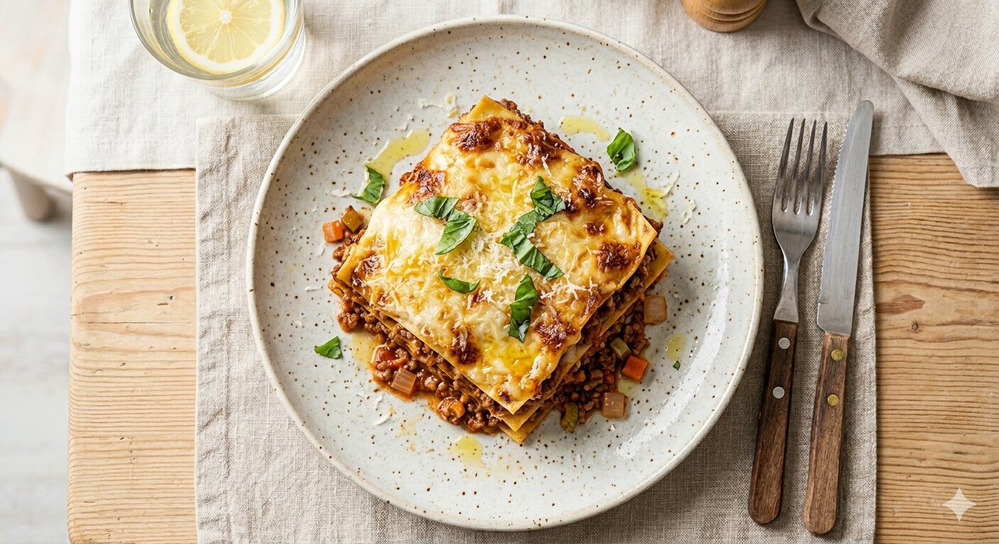 Lasaña boloñesa de la casa